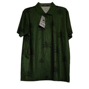 Speed Your Run New With Tags Tropical‎ Palm Tree Lightweight Polo Shirt Mens M